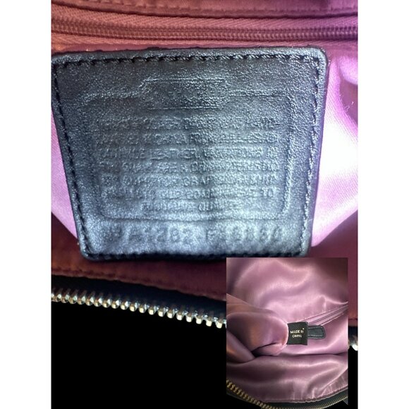 Coach Laura Tote F18335  Black Leather Pebbled Patent Signature  Shoulder Bag - Picture 7 of 8